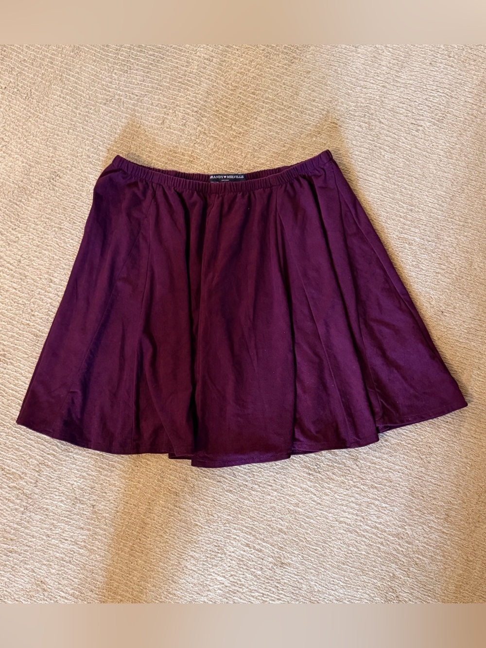 Brandy Melville Purple burgundy Flared (suede feel) Skirt